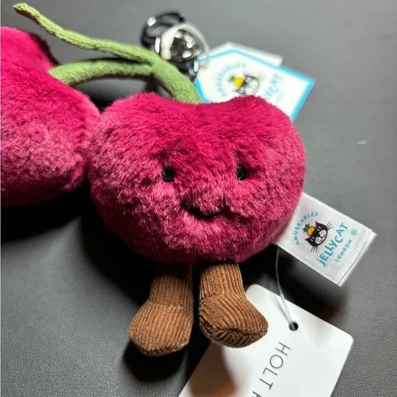 Jellycat Amusables Cherries Bag Charm - SO CUTE - Picture 5 of 10